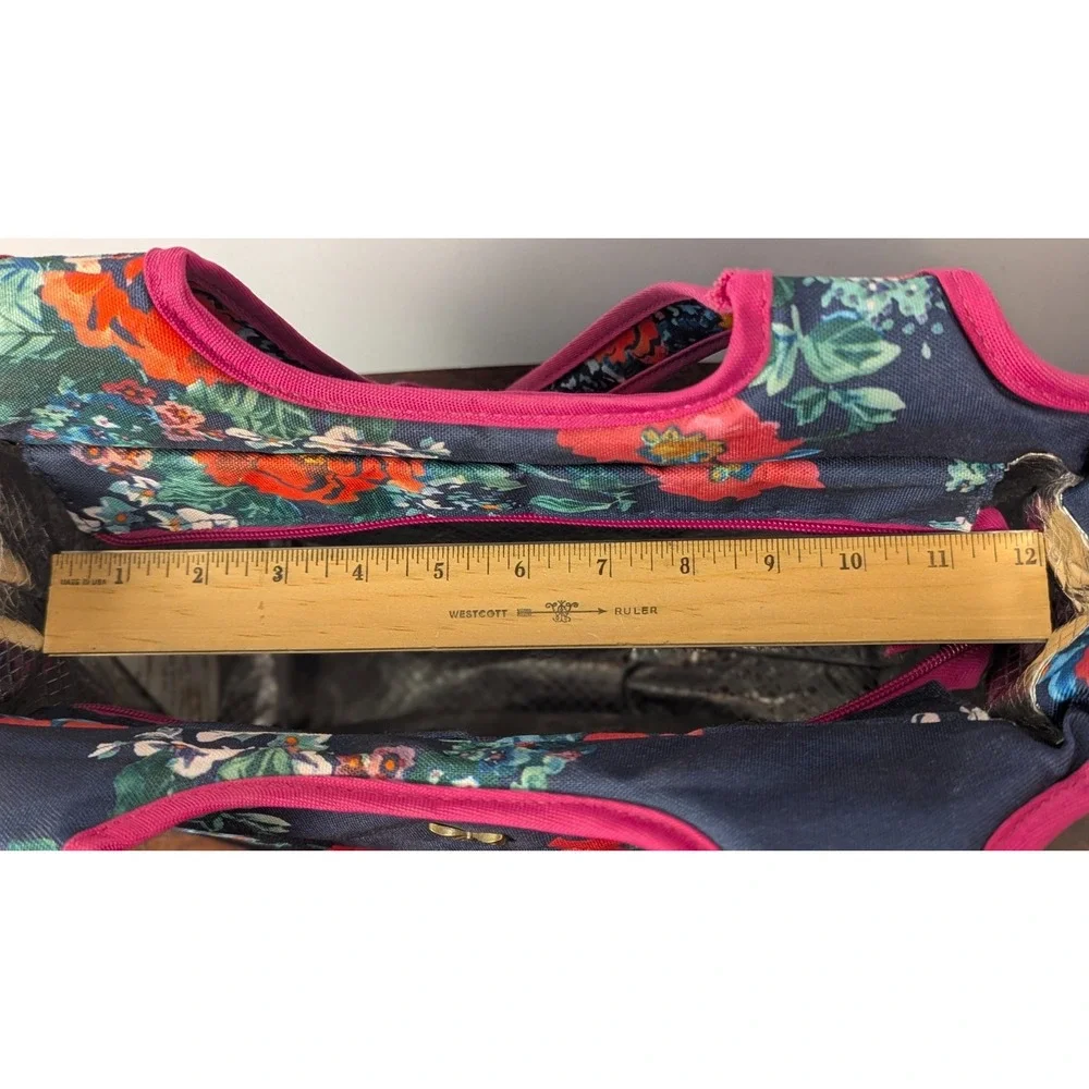 Pioneer Woman Floral Insulated Lunch Tote Cooler Bag Navy Pink Zip Picnic Work